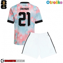 Otroške Nogometnih dresov Belgija Timothy Castagne #21 Gostujoči SP 2026 Kratki rokavi (+ hlače)